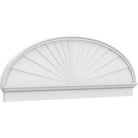 Ekena Millwork Elliptical Sunburst Architectural Grade PVC Combination Pediment, 78"W x 26-3/8"H x 2-3/4"P PEDPC078X265ELL01